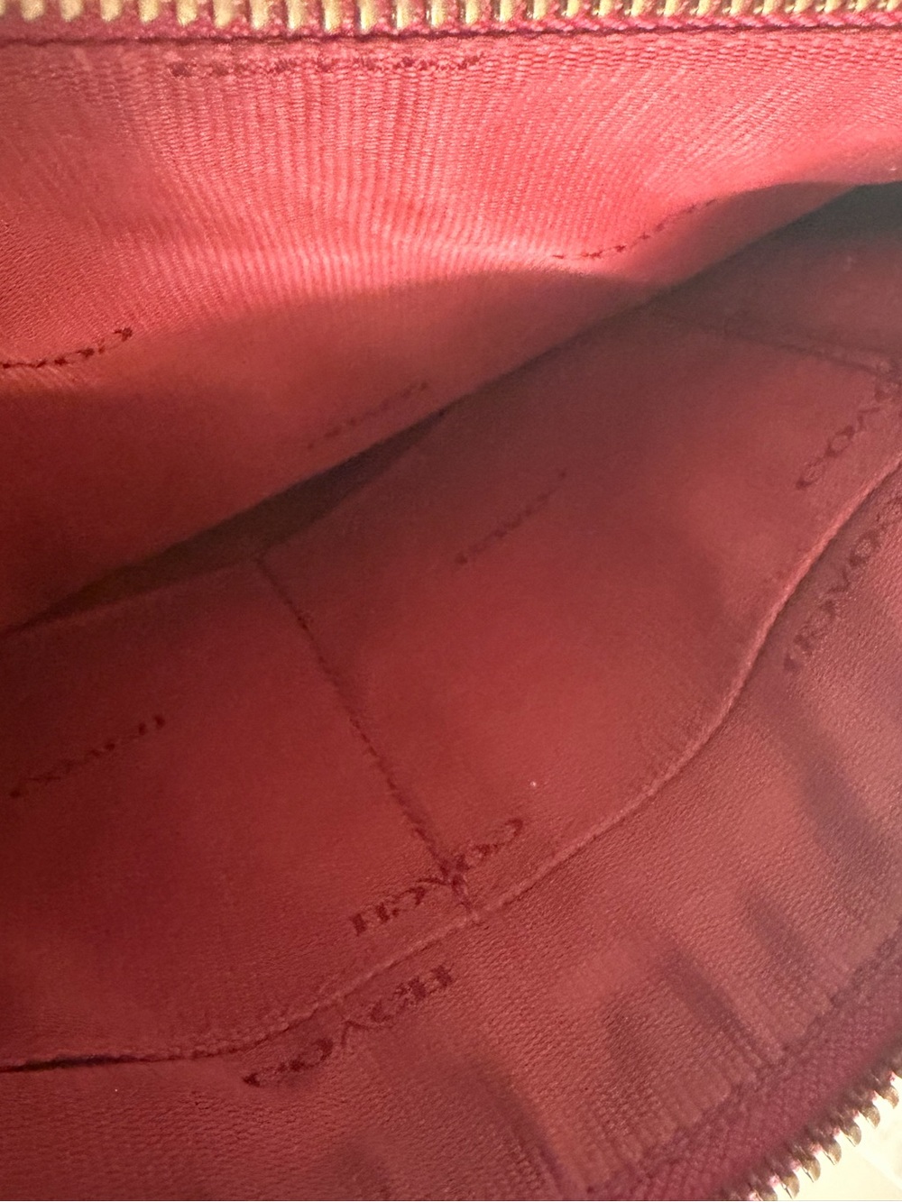 Coach Red Fabric-Lined Cosmetic Pouch/Crossbody and Wallet